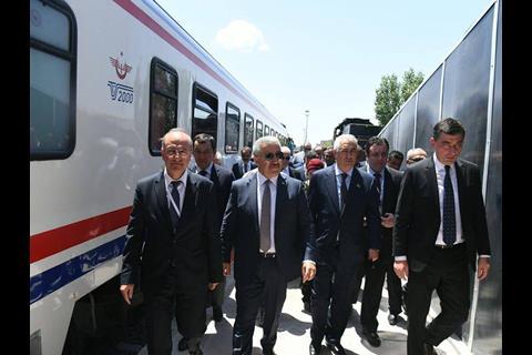 A ceremonial first train ran on the Turkish section of the Baku – Tbilisi – Kars railway corridor on July 19.